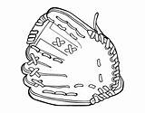 Mitt Baseball Coloring Coloringcrew Pages sketch template