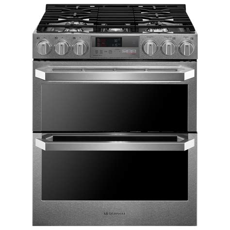 lg appliances lutdsn lg signature  cuft dual fuel double oven range  probake