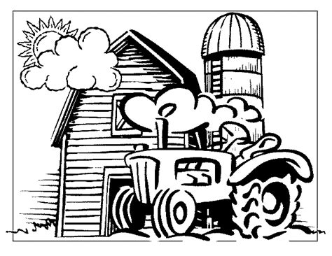 tractor  barn printable coloring page ecoloringpagecom printable