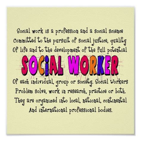 social worker definition art poster zazzle social work quotes