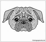 Dog Pages Pug Doodle Coloring Illustration Holidays Year Color Coloringpagesonly sketch template