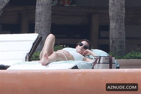 Emma Watson Wearing A Two Piece White Bikini While Enjoying Some