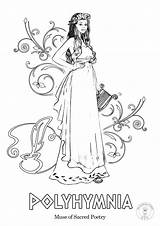 Mythology Muses Goddesses Nine sketch template
