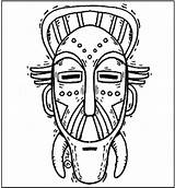 African Mask Masks Coloring Pages Template Color Printable Print Clipart Sheets Gas Zulu Crafts Templates Tribal Africa Getcolorings Getdrawings Draw sketch template