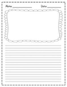kindergarten lined paper  drawing space