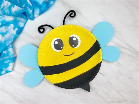 paper plate bee craft  kids  template