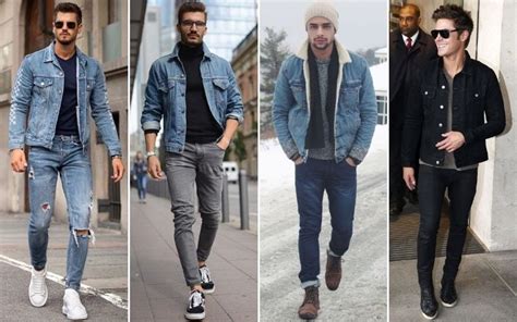 wear   denim jacket outfit ideas  men