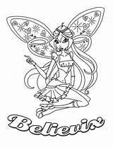 Coloring Winx Pages Believix Winks Fairy Kids Printable Harmonix Trix Comments sketch template