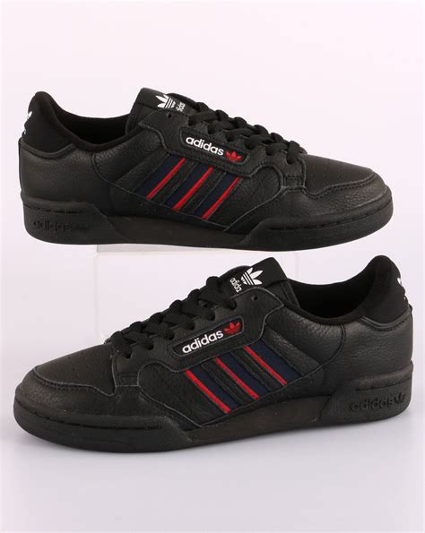 adidas continental  stripes trainers black  casual classics