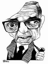 Sartre Bosco Irancartoon Philosopher Writer Caricature sketch template