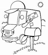 Coloring Truck Mail Pages Drawing Preschool Kids Vehicles Getdrawings Print Fall sketch template