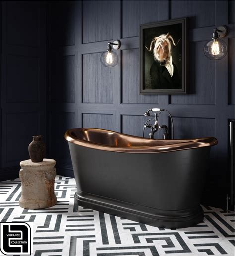 copper bath tubs  vanto black exterior  standing bath tub
