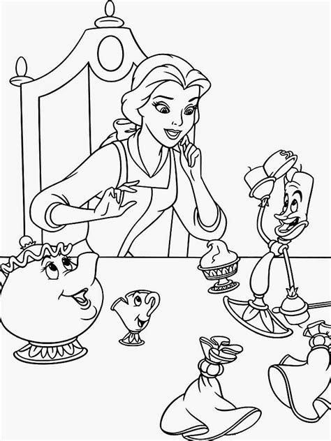 belle  beauty   beast coloring pages png  file