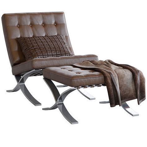 armchair barselona knoll 3d model cgtrader