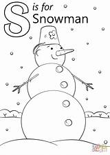 Coloring Snowman Letter Pages Printable Dot Crafts sketch template