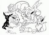 Coloring Eevee Pokemon Pages Evolutions Popular sketch template