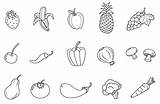 Vegetables Fruits Fruit Vegetable Clip Clipart Outline Line Printable Drawing Veg Coloring Pages Set Color Draw Veggies Albanysinsanity Clipground Kids sketch template
