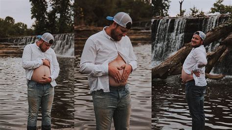 man takes wife s place in hilarious maternity photo shoot surprise