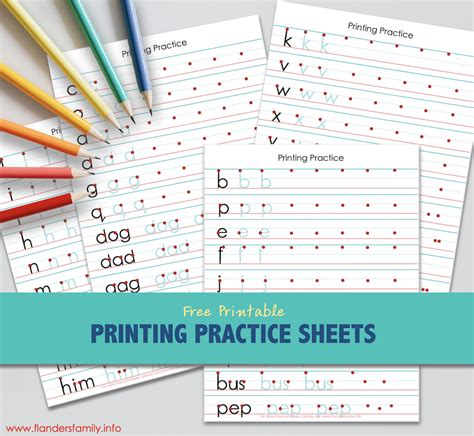 printing practice sheets flanders family homelife