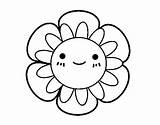 Childish Flower Coloring Coloringcrew sketch template