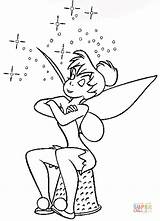Coloring Pages Tinkerbell Proudly Sitting Printable sketch template