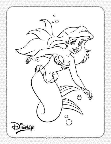 disney princess ariel coloring page