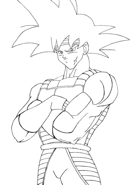 bardock drawing coloring pages