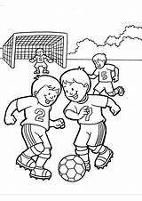 Coloring Playing Kids Football Pages sketch template