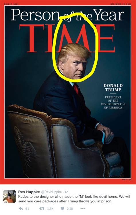donald trump gets devil horns on time cover