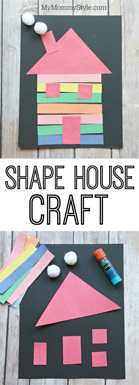 colorful shape house craft  mommy style