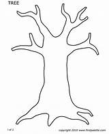 Kerja Lembaran Thumbprint Trunk Prasekolah Trees Pokok Freekidscrafts Kanak Aktiviti Pulapah Adik Menarik Murid sketch template