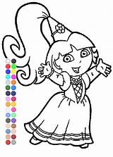 Dora Coloring Games Pages Getcolorings sketch template