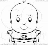 Hero Boy Super Baby Cute Clipart Cartoon Outlined Coloring Vector Thoman Cory Royalty sketch template