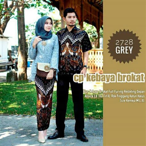 2728 Couple Batik Model Kebaya Brokat Batik Sarimbit Pasangan Murah