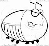 Cockroach Angry Clipart Outlined Chubby Cartoon Cory Thoman Coloring Vector Happy 2021 Clipartof sketch template
