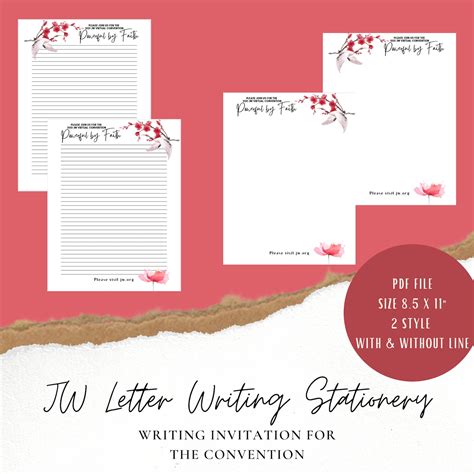 jw letter writing stationery invitation letter writing ideas etsy