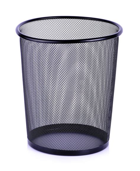 empty trash clean garbage bin metal basket bin  waste paper stock