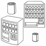 Vending Machine Blank Illustrations Vector Stock Set sketch template