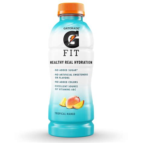 gatorade fit electrolyte beverage healthy real hydration tropical mango  oz bottle