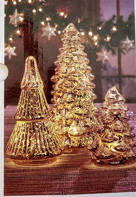 amazoncom gold led  piece mercury glass christmas tree set