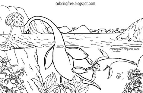 sea dinosaur drawing  children ocean coloring pages printable