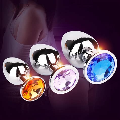 1 Pc Unisex Metal Anal Toy Stainless Steel Butt Plug Crystal Jewelry