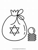 Gelt Hanukkah Primarygames sketch template