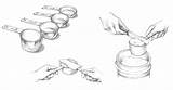 Measuring Cups Spoons Drawing Ingredient Cup Nesting Graduated Measurement Getdrawings Cooking sketch template