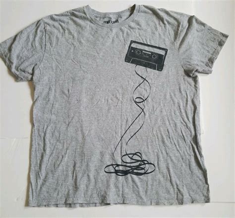 maxell mens size x large gray graphic cassette tape logo t