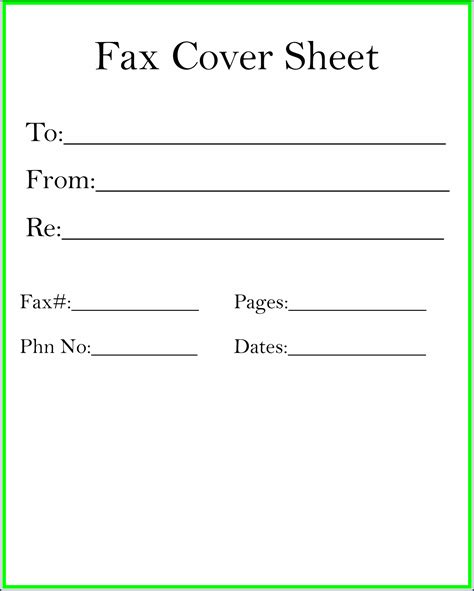 basic fax cover sheet template fax cover sheet template