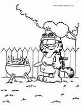 Coloring Pages Cartoon Garfield Color Printable Character Kids Sheets Found sketch template