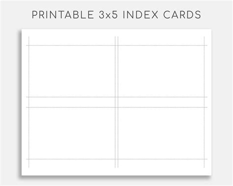 printable  index card printable note cards printable etsy