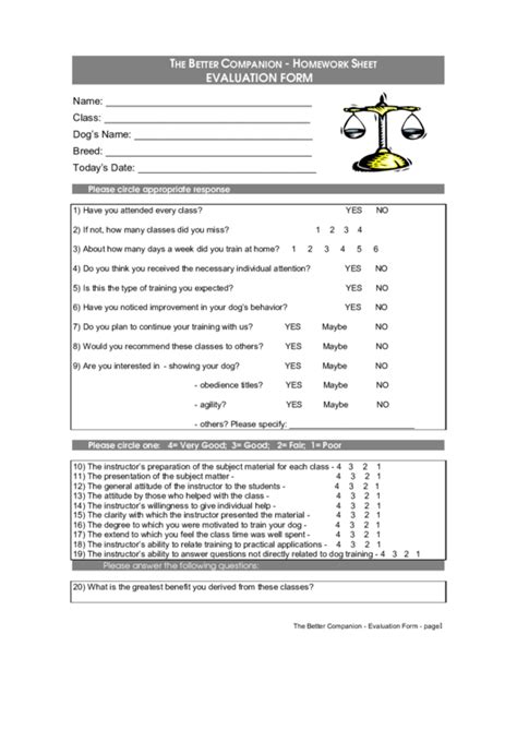 evaluation form printable