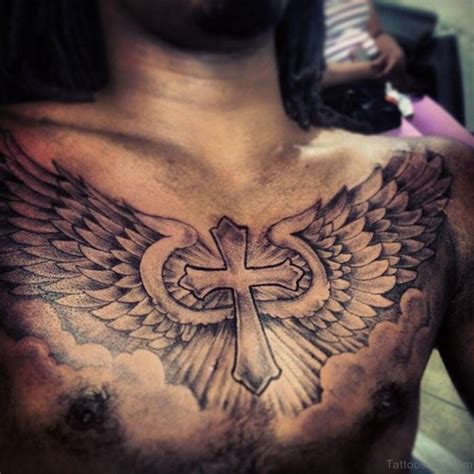 59 good looking cross tattoos designs for chest